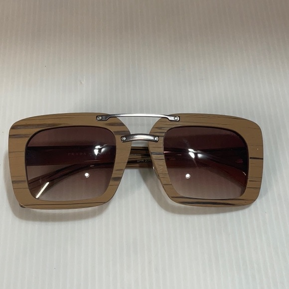 Prada woman’s sunglasses spr 30RS wood frame brown lenses - Picture 7 of 8